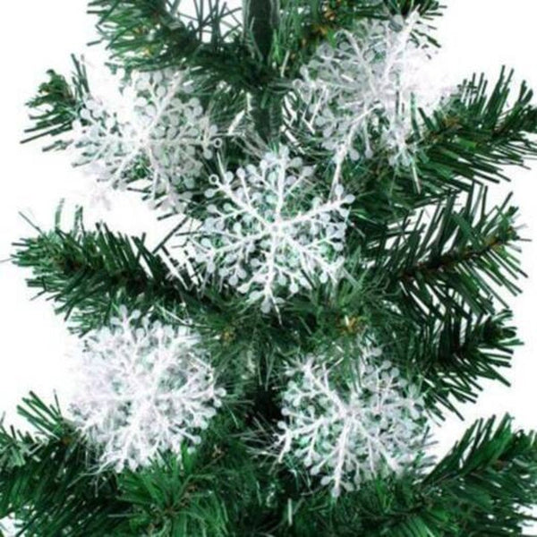 15Pcs Christmas Snowflakes Tree Ornaments Home Party Holiday Festival Decor White 11Cm Seasonal Decorations