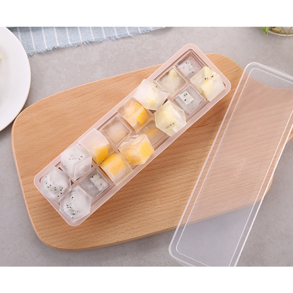 16 Grid Square Ice Cream Mold Box Frozen Cube Maker Tray Baking Tool With Lid