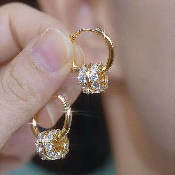 Veile Studios Silver Needle Zircon Ab Dual Wear Double Sided For Women Fashion Accessories Earrings