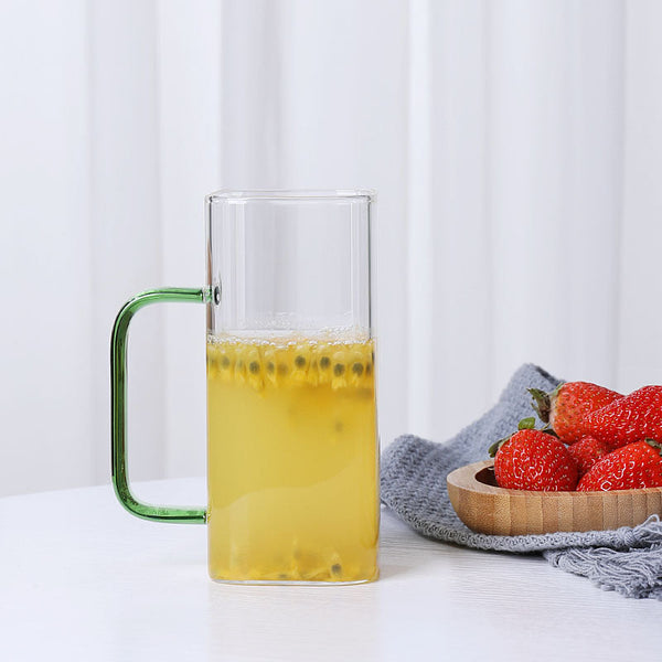 Glass Single Cup With Lid Straw Creative Water Juice Mug Glassware & Drinkware