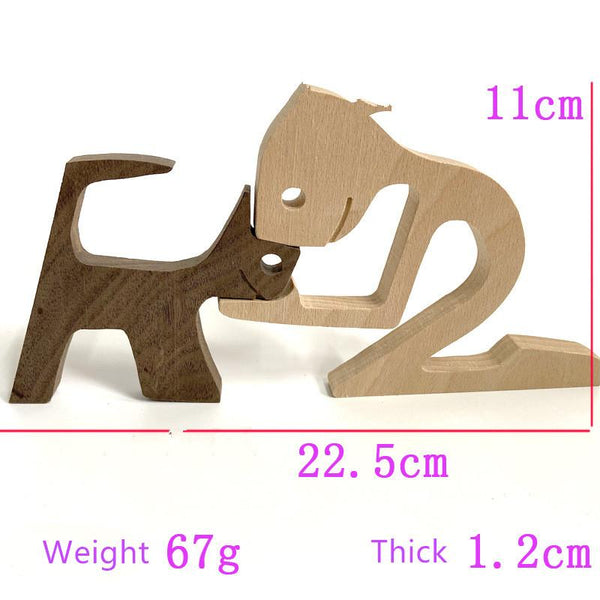 Sculptures & Figurines Mini Wooden Puppy Home Office Desktop Nordic Decoration