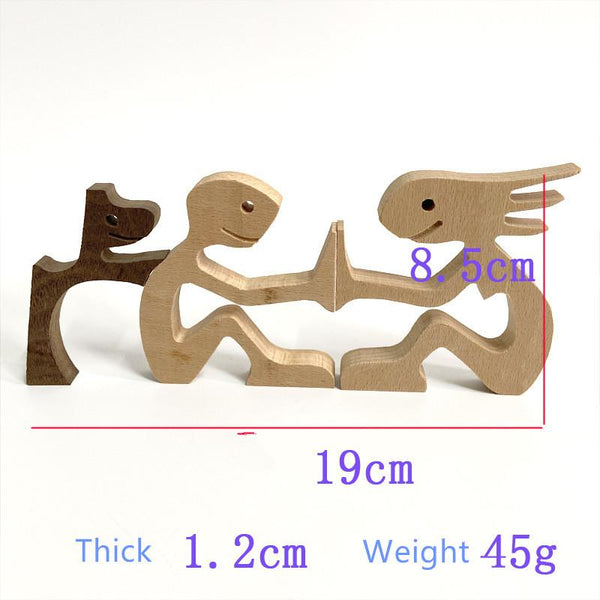 Sculptures & Figurines Mini Wooden Puppy Home Office Desktop Nordic Decoration