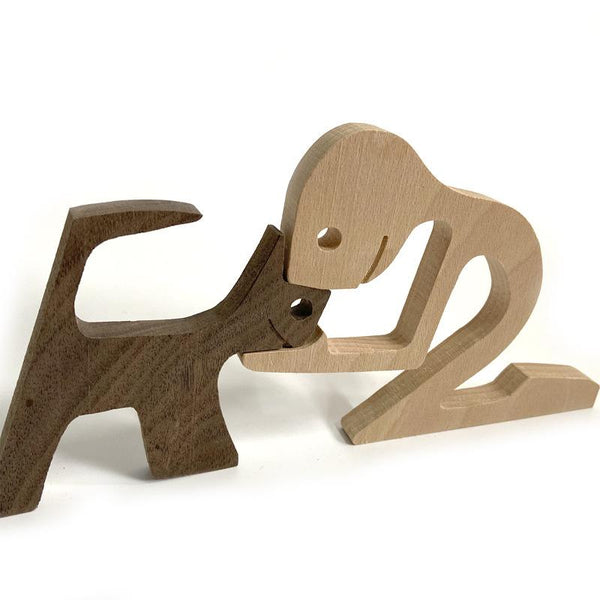 Sculptures & Figurines Mini Wooden Puppy Home Office Desktop Nordic Decoration