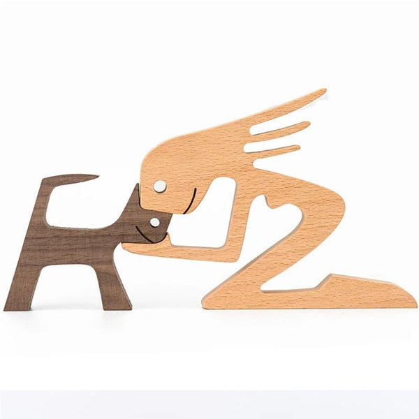 Sculptures & Figurines Mini Wooden Puppy Home Office Desktop Nordic Decoration