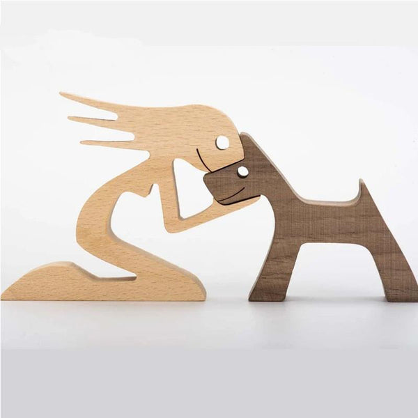Sculptures & Figurines Mini Wooden Puppy Home Office Desktop Nordic Decoration