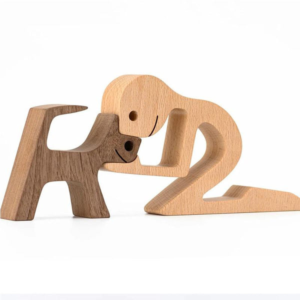Mini Wooden Puppy Home Office Desktop Nordic Decoration Sculptures & Figurines