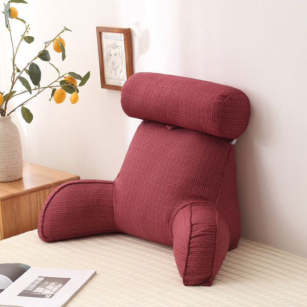 Back Cushion Backrest With Arm Neck Pillow Lumbar Support Reading