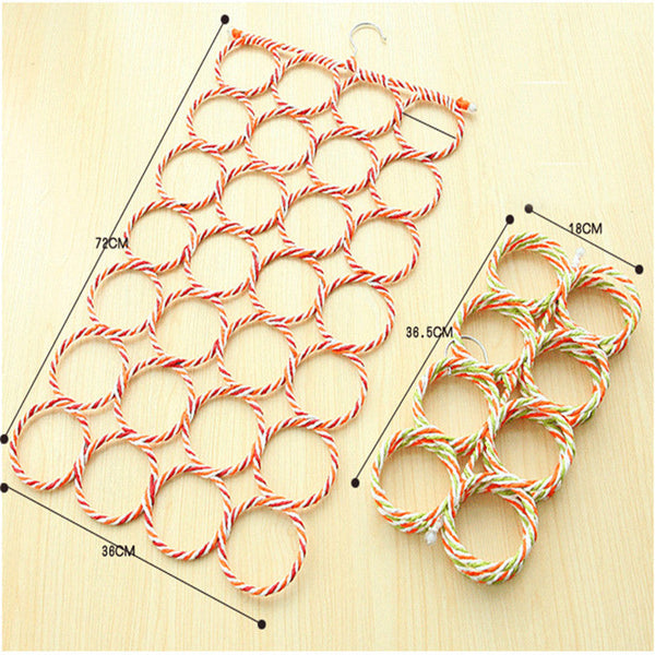 Rope Hanger Silk Scarf Display Stand Folding Home Storage Hanging Tool Hooks & Hangers