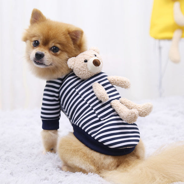 Cute Warm Puppy Small Dog Sweater With Teddy Bear Dog Costumes