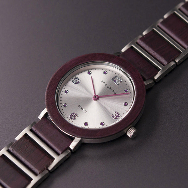 Quartz Wood Watch Waterproof Stainless Steel Casual Watches