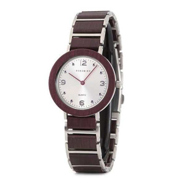 Quartz Wood Watch Waterproof Stainless Steel Casual Watches