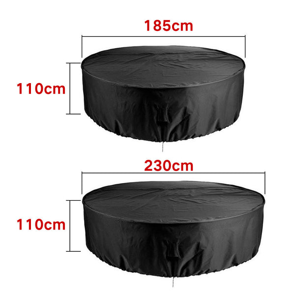 Dustproof Waterproof Black Outdoor Garden Round Table Furniture Cover Outdoor Furniture Covers
