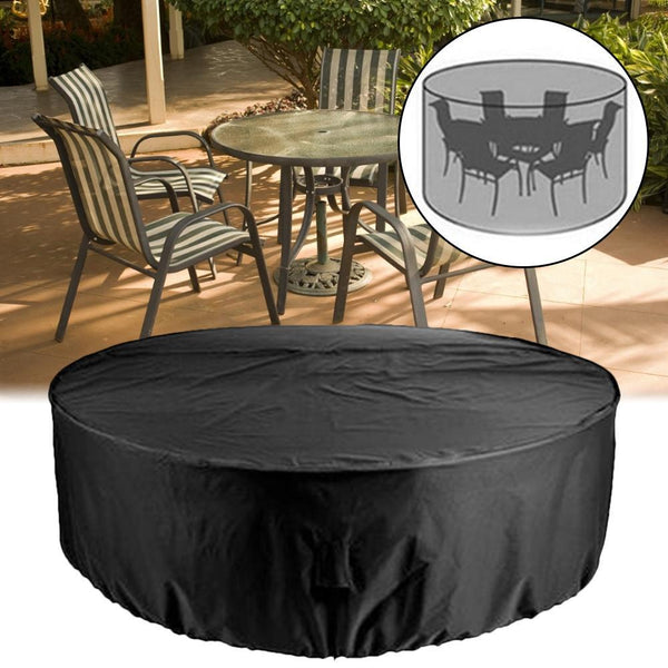 Dustproof Waterproof Black Outdoor Garden Round Table Furniture Cover Outdoor Furniture Covers