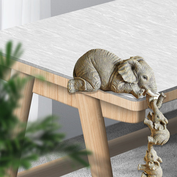 Cute Resin Mother Elephant With Babies Decoration Sculptures & Figurines