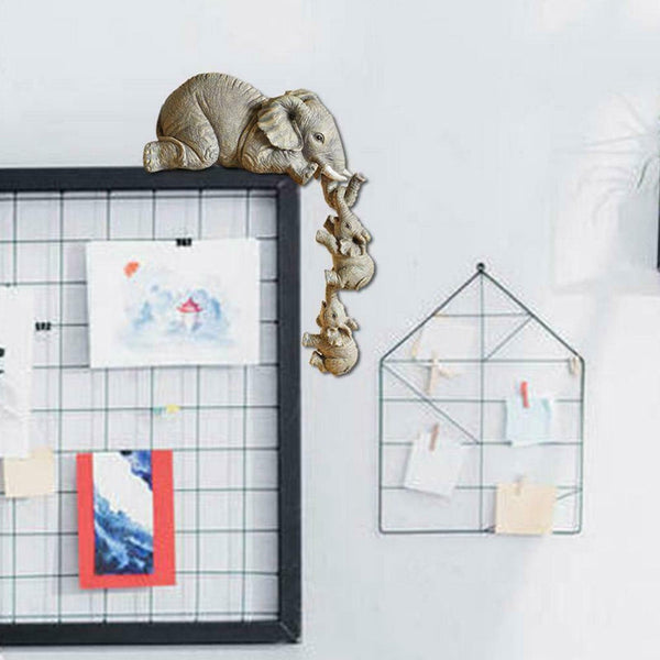 Cute Resin Mother Elephant With Babies Decoration Sculptures & Figurines