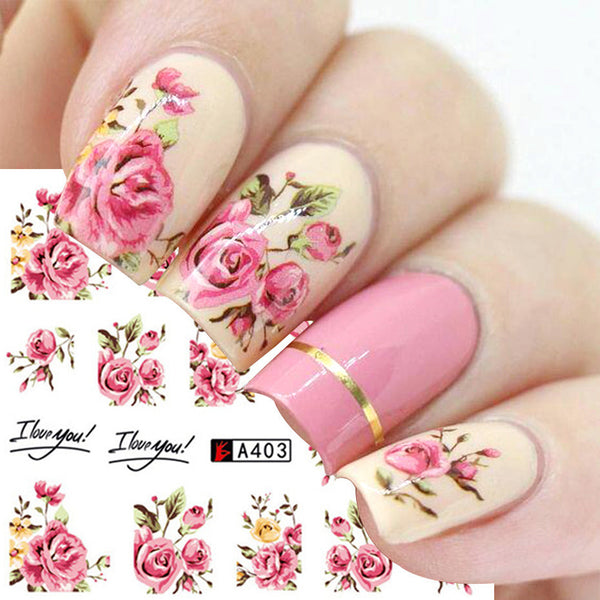 Nail Art Rose Sticker Bowknot Lace Red Flower Applique Eco Friendly Nail Art Tools