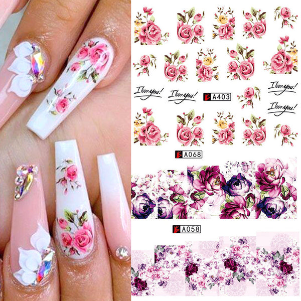 Nail Art Rose Sticker Bowknot Lace Red Flower Applique Eco Friendly Nail Art Tools