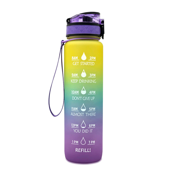 1 Litre Tritan Water Bottle With Time Marker For Sports And Fitness Activities Water Bottles