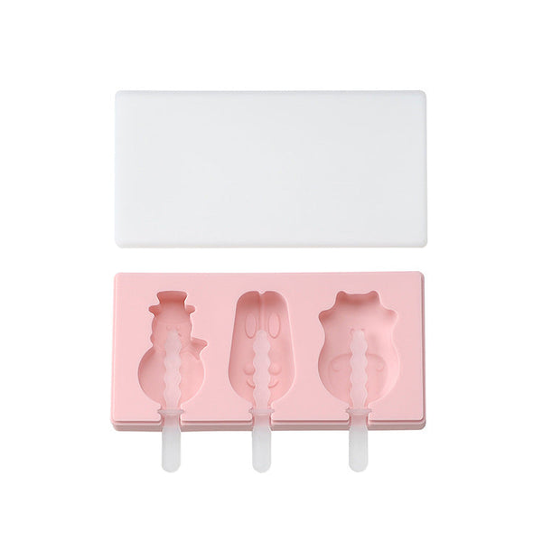 Silicone Animals Shapes Ice Cream Mold With Lid Ice Cubes Trays & Moulds