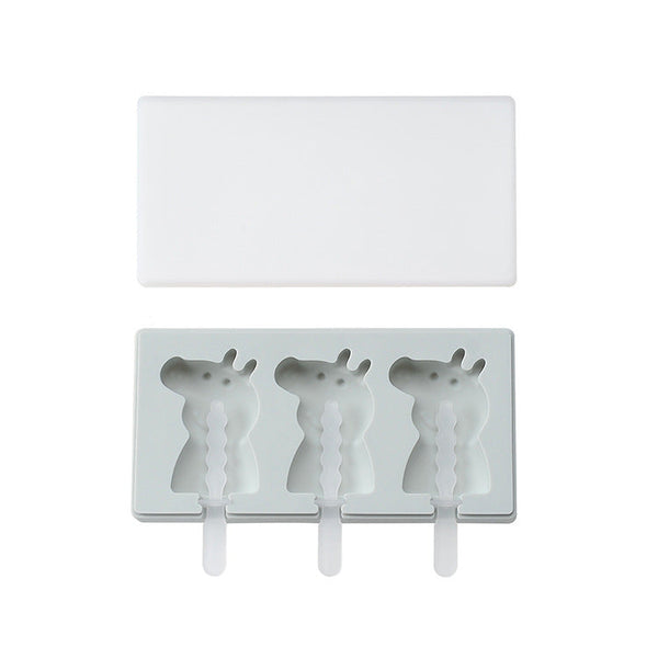 Silicone Animals Shapes Ice Cream Mold With Lid Ice Cubes Trays & Moulds