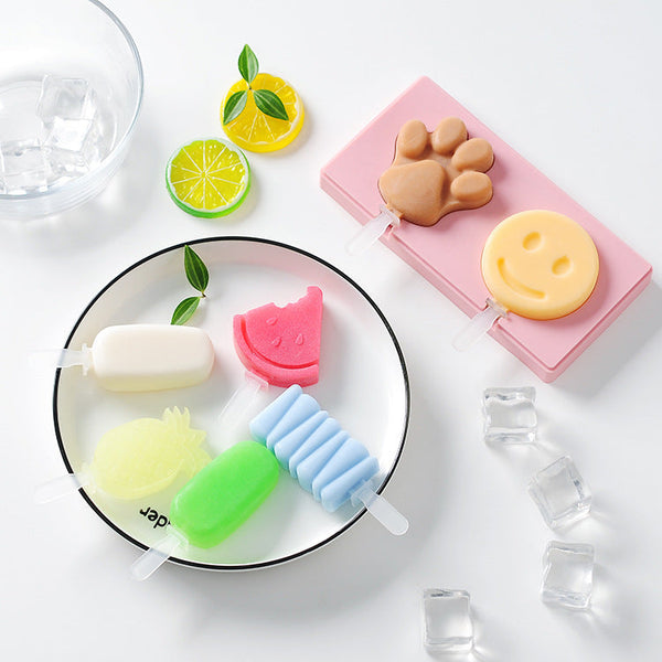 Silicone Animals Shapes Ice Cream Mold With Lid Ice Cubes Trays & Moulds