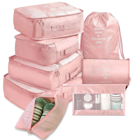 8-Piece Set Luggage Divider Bag Travel Storage Clothes Underwear Shoes Organizer Packing Cube