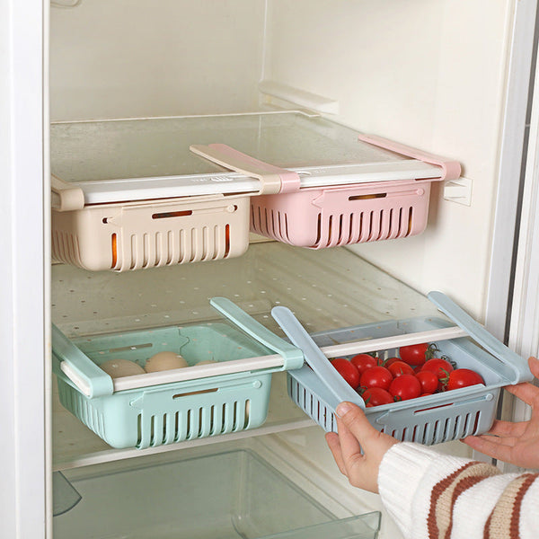 Refrigerator Storage Box Retractable Kitchen Drawer