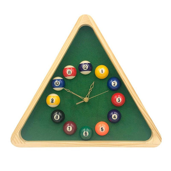 Novelty Billiard Quartz Clock With Solid Wood Frame Creative Wall Wall Clocks