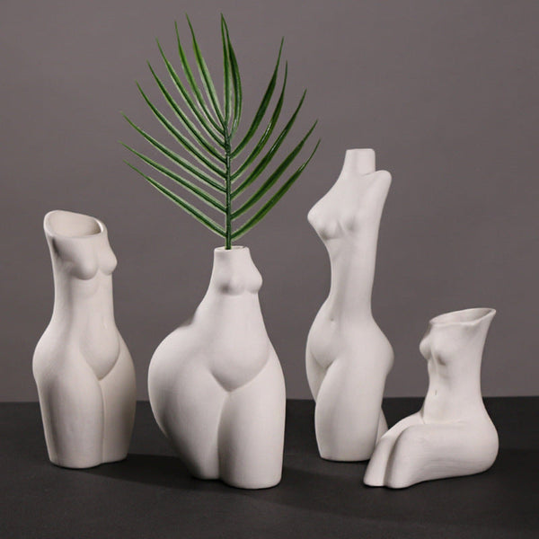 Nordic Creative Art Woman's Body Vase Home Decor