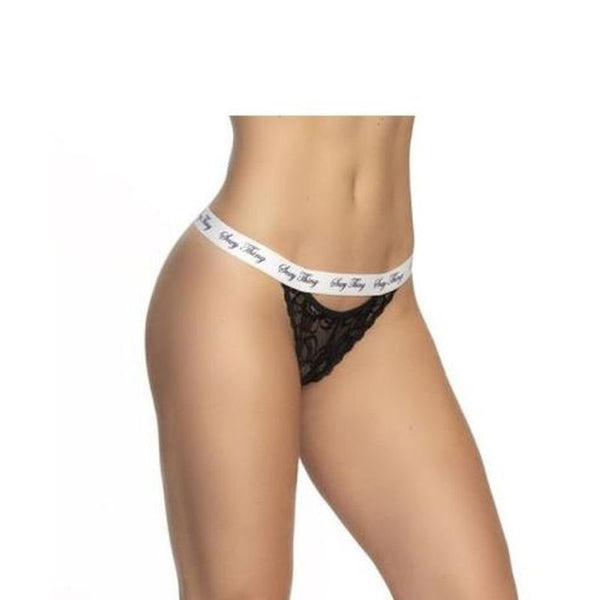Lace Keyhole V Back Pantie Black Erotic Panties
