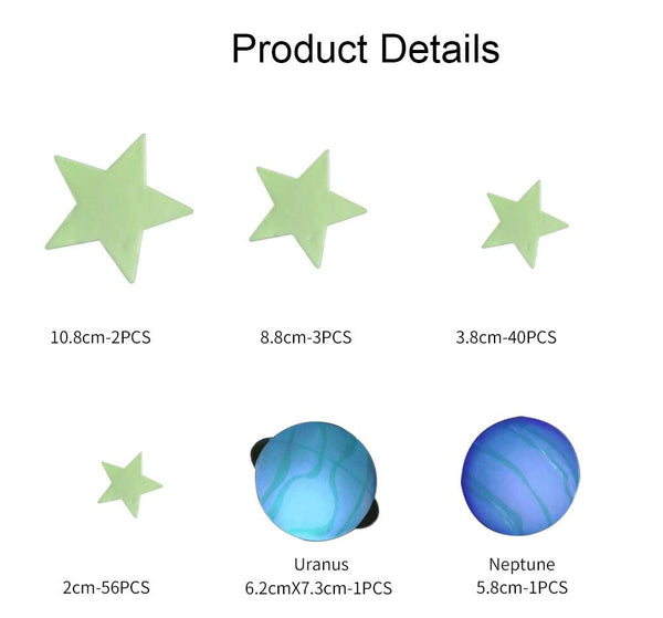 Luminous Glowing Stars And Planets Bedroom Decorations Wall Stickers