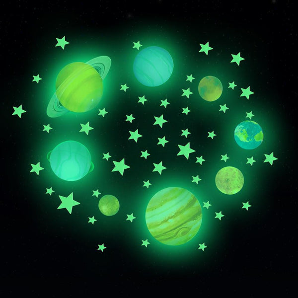 Luminous Glowing Stars And Planets Bedroom Decorations Wall Stickers