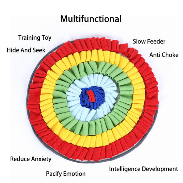 Colourful Rainbow Slow Food Feeder Washable Pet Dog Snuffle Mat Dog Snuffle Mats