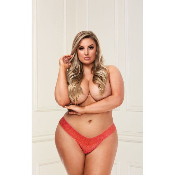 Low Rise Lace Thong Hot Pink Erotic Panties