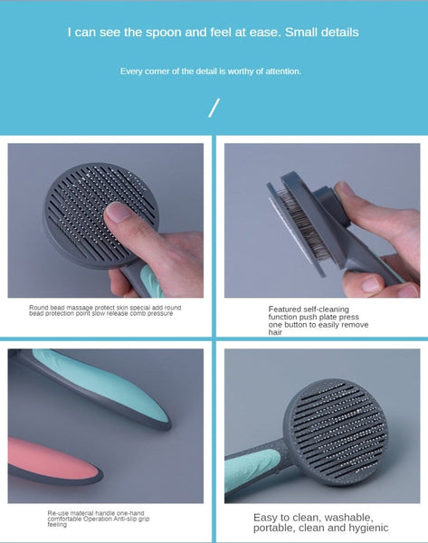 Dog Or Cat Brush Easy Clean Hair Removal Pet Grooming Accessories Dog Grooming