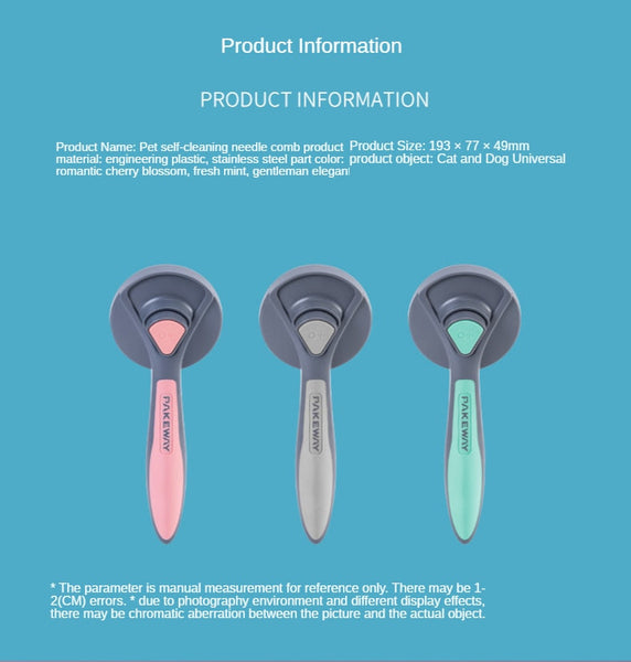 Dog Or Cat Brush Easy Clean Hair Removal Pet Grooming Accessories Dog Grooming