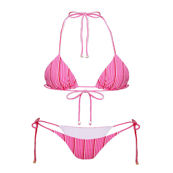 Floral  Three Piece Backless Tie Up Bikini Swimsuit For Women Swimwear