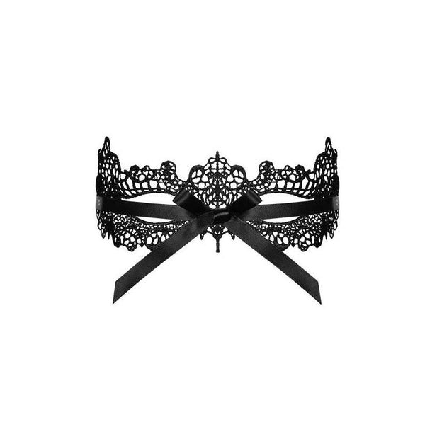 A701 Black Mask With Ribbon Tie