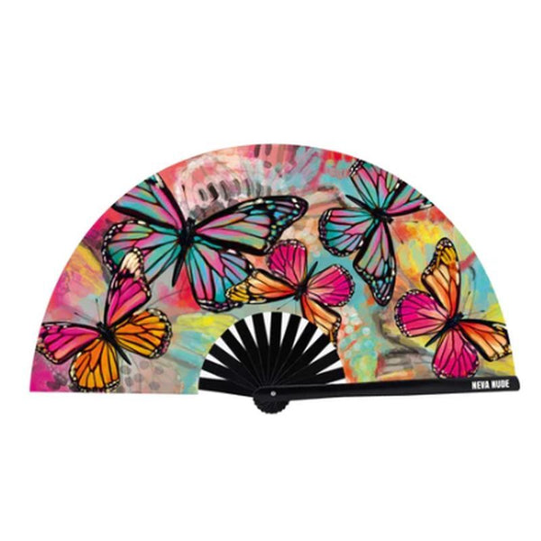 Flutter By Butterfly Blacklight Folding Fan Hand Fans