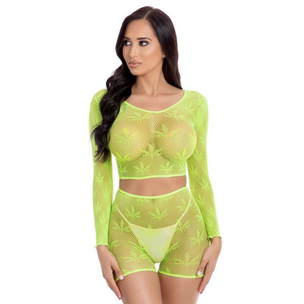 Leaf It To Me Short Set Green Shorts