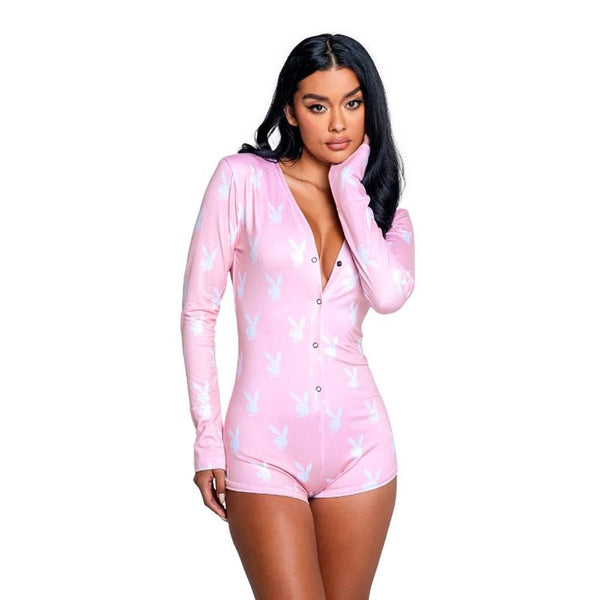 Playboy Slumber Bunny Romper Pink Size S/M Jumpsuits Rompers & Playsuits