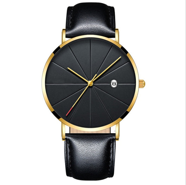 Veile Studios Simple Calendar Watch For Men Waterproof Quartz Creative Design Stainless Steel Watches