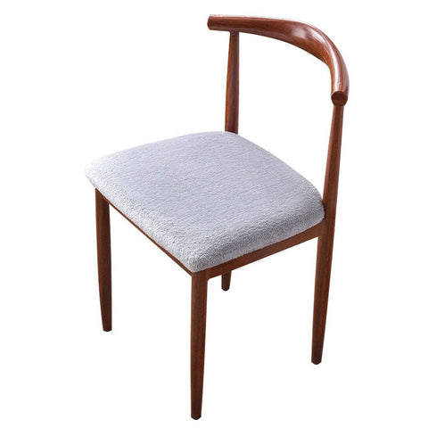 Grey Fur Stretch Chair Seat Cover For Dining Kitchen Washable Removable Slipcovers