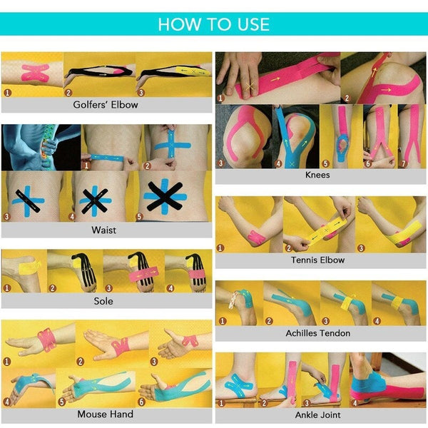 16Ft Sports Bandage Anti Allergic Muscle Support Athletic Tape Shin Splints For Shoulder Knees Elbows Red Support & Protective Gear