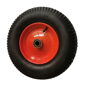 16" Red 25.4Mm Bore(Pneumatic) Tire Steel Rim For Hand Trolley Cart