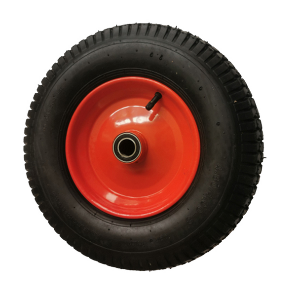 16" Red 25.4Mm Bore(Pneumatic) Tire Steel Rim For Hand Trolley Cart Wheelbarrows Carts Wagons