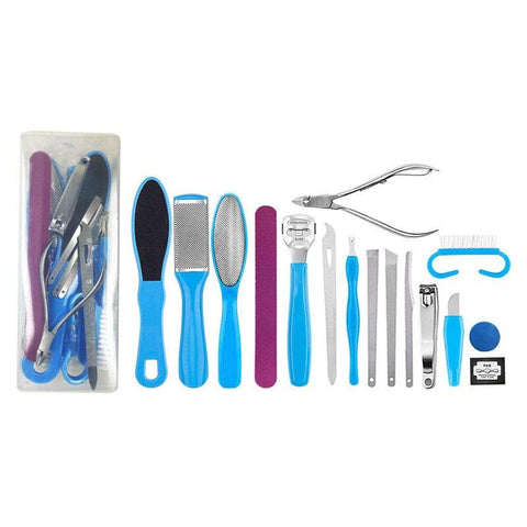 Nail Tools Cuticle Care 16Pcs Manicure Pedicure Grooming Kit Dead Skin Remover