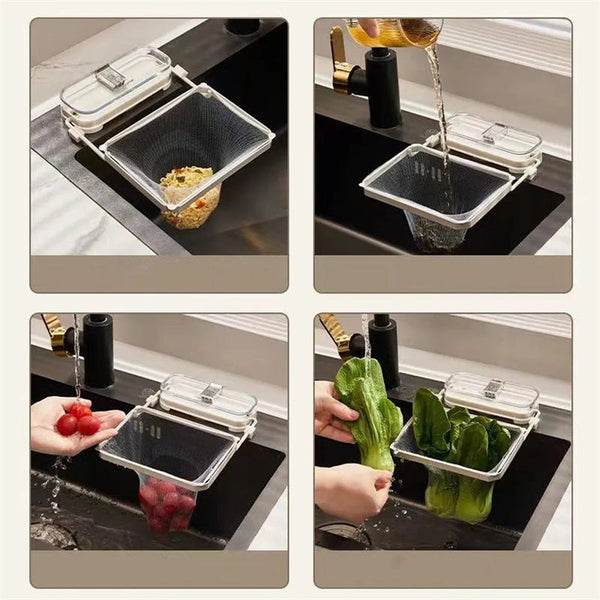 Kitchen Sink Filter Rack With Suction Cup Disposable Leftover Pocket Garbage Drain