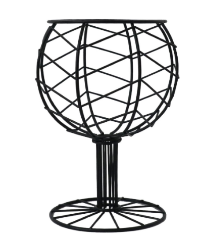 Wine Glass Shape Iron Fruit Bowl Basket Kitchen Decor Racks & Holders