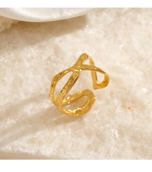 And American Fashion Personality Simple Line Cross Opening Ring Rings
